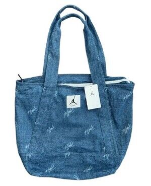 Nike Air Jordan Flight Blue Denim Tote Travel Shopping Bag NWT WA0912-571